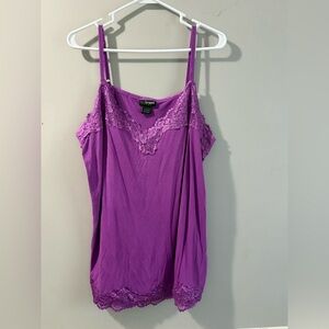 Lane Bryant Purple Lace-Trim Camisole